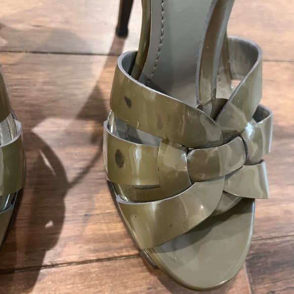 YSL Tribute Sandals Size 37- Green/Gray - Picture 2 of 10